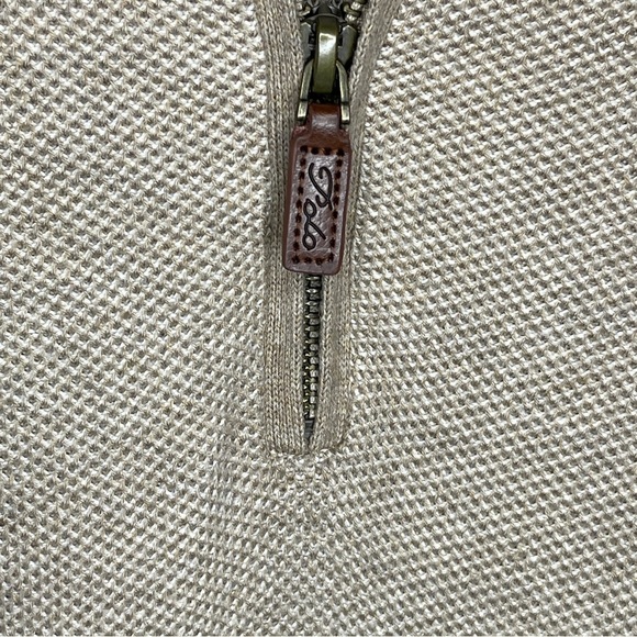 Polo Ralph Lauren Pima Cotton XL Quarter Zip Waffle Knit Sweater Beige Tan Brown - Picture 4 of 9